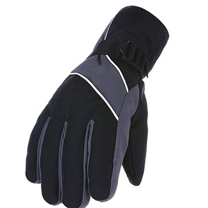 Guantes de esquí con dedos completos, negros, de poliéster, con aislamiento térmico, cierre de gancho y bucle, unisex, para invierno y actividades al aire libre - Product Image 4