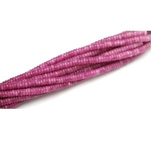 Perles plates en quartz couleur rose rubis, perles intercalaires en pierre gemme Heishi rose, brin de quartz lisse pour bracelet, collier, bijoux - Product Image 5