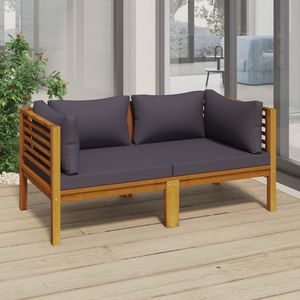 Canapé 2 places en bois d'acacia massif avec coussin Canapés de jardin Produit - Product Image 1