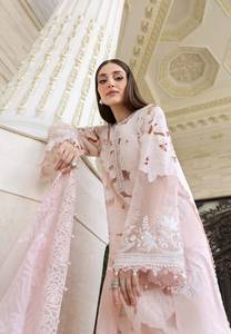 Elegante Salwar Kameez Rosa de Rayón con Bordado, Largo hasta el Suelo, Corte Holgado, Ropa India y Pakistaní para Bodas y Fiestas - Product Image 5