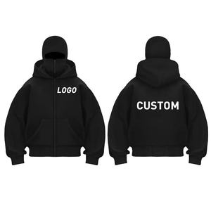 บาลาคลาวาแบบสั่งทำได้ ยูนิเซ็กซ์ ผ้าฝ้าย 100% เสื้อฮู้ดฟลีซขนาดใหญ่แบบมีซิปคู่ ระบายอากาศได้ดี เหมาะสำหรับฤดูหนาว ทรงหลวม น้ำหนักมาก - Product Image 1