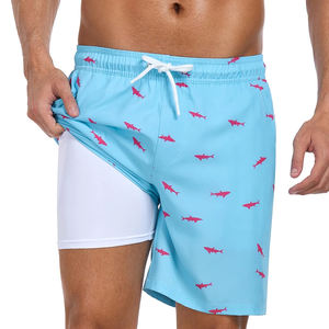 Short de bain uni pour homme personnalisé, doublure de compression 5,5 pouces, écologique, séchage rapide, respirant, 2-en-1, avec poches, décontracté - Product Image 4