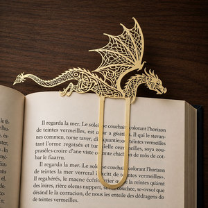 Marcadores de Libros de Dragón Metálicos |   Marcapáginas de Fantasía con Corte Láser Personalizado |   Lector de Libros de Bolsillo de Aleación de Zinc al por Mayor, Regalo de Recuerdo, Fabricante OEM - Product Image 2