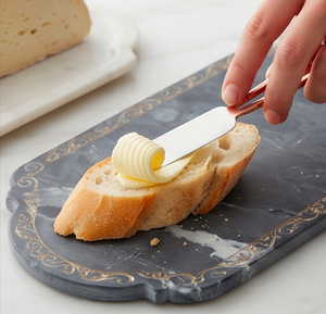 Cuchillo para queso de acero inoxidable con mango de cobre martillado, espátula curva para tabla de quesos, utensilio de cocina duradero - Product Image 6