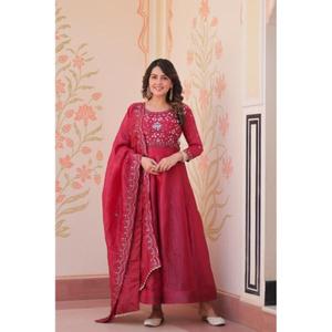 ZAIN EXPORT ETHENIC NEW LAUNCHED DESIGNER TWO PCS MODERN SALWAR KAMEEZ DUPATTA PARTY GOLD CRUSH FABRIC EMBROIDERY WORK - Product Image 1