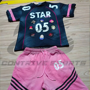 Precio de Fábrica, Conjuntos Premium Baratos al por Mayor, Nueva Marca de Moda Personalizada, Combinación de Pantalones Cortos Deportivos y Camisetas para Hombre - Product Image 1