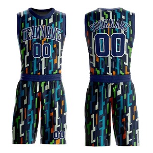 100% Polyester Team Trainingskleding Aanpasbaar Unisex Volwassenen Basketbaluniform Ademend Lichtgewicht Geprint Basketbaluniform - Product Image 1