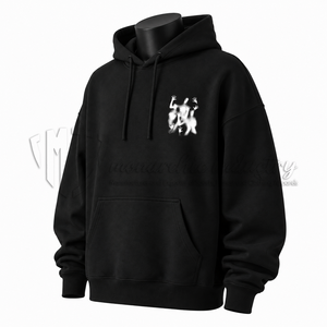 High Quality Pullover 350gsm Oversized <b>Hoodie</b> Custom logo Blank Unisex <b>Black</b> Heavyweight <b>Mens</b> Hoodies - Product Image 3