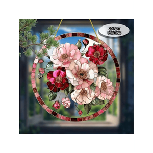 CIFbuy Acchiappasole Vintage con Design Floreale in Acrilico, Decorazione da Appendere alla Finestra, Pendente in Cristallo Colorato per Migliorare l'Atmosfera TikTok - Product Image 1