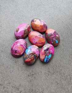 Cabujón ovalado de turquesa rosa de ostra espinosa, piedra suelta calibrada para fabricación de joyas y manualidades - Product Image 4