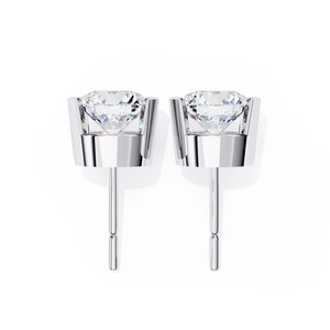 Pendientes de Moissanita Redondos Brillantes de 7mm con Engaste Único, Joyería Fina, Regalo para Mujer - Product Image 3