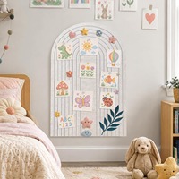 Autocollants muraux en feutre en forme d'arche esthétique, DIY, autocollants adhésifs, 36x24 pouces, motif géométrique, décoration murale moderne bohème pour chambre