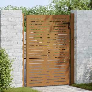 Puerta de Jardín de Acero Corten de 39.4x59.1 con Diseño Cuadrado para Cercas, Enrejados y Portones - Product Image 3
