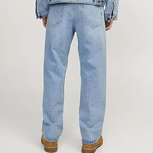 Jeans personnalisés pour hommes de haute qualité à 100 %, pantalon en denim délavé pour homme, jean droit en denim uni tendance pour garçons - Product Image 6