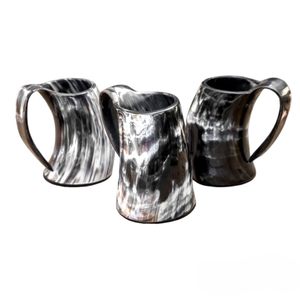 100% Premium Quality Handmade Polished Animal Style Double Wall <b>Large</b> Capacity Buffalo Horn <b>Mug</b> Natural Craft Product Set of 3 - Product Image 1