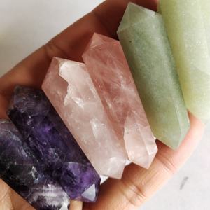 Atractivo Mix de Piedras Preciosas con Punta de Lápiz de Doble Terminación | Colgante de Cristal Natural Multicolor con Alambre Envolvente, Venta al por Mayor de Piedras de la India - Product Image 2