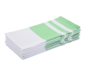 Ensemble de torchons de cuisine en coton rayé, fil teint écologique, blanc avec bords colorés, rectangulaires, tissés, lavables en machine pour usage domestique - Product Image 4