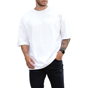 T-shirt ample à épaules tombantes 100% Coton Peigné, style streetwear tendance, coupe oversize pour homme, anti-boulochage, vente en gros - Product Image 5