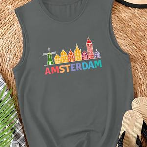 AMSTERDAM Skyline Design Débardeur décontracté en tricot pour femme avec logo sur le devant - Product Image 4