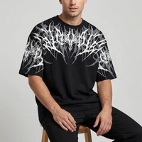 T-shirts pour hommes personnalisés avec logo imprimé, style streetwear, col rond, manches courtes, coupe ample, tricotés, imprimés par transfert thermique, élégants et de qualité supérieure
