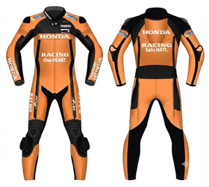 Zonda Unisex Cowhide/Kangaroo Custom Leather Motorcycle 1Pc Racing Suit Jumpsuit/Traje with Hump CE <b>Level</b> 2 Protective Armored - Product Image 1