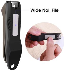 Ensemble de coupe-ongles noirs 3 en 1, coupe-ongles pour les doigts et les orteils, lime à ongles intégrée, poignée ergonomique professionnelle, en acier inoxydable incurvé - Product Image 4