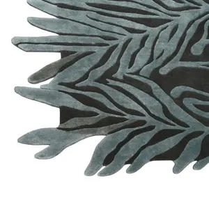 Tapis fait main en laine Krafterscustom Ht6, style abstrait, design floral moderne, lavable, pour salon - Product Image 3