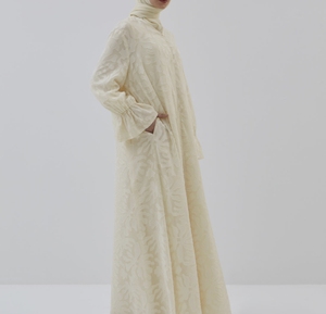 New Luxurious Women Kaftan Abaya Dress Handmade Turkish Floor Length Long Sleeve Soft Breathable Polyester Floral Loose Fit - Product Image 5