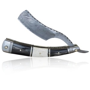 Damascus Steel Straight Razor Real <b>Bone</b> <b>Handle</b> Hand Forged Barber Shaving <b>Knife</b> Classic Cut Throat Razor Men Grooming Gift - Product Image 4