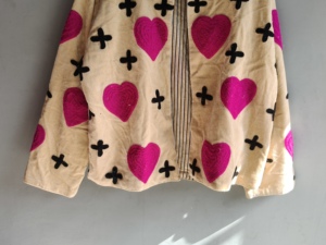 Heart Pattern Embroidered Velvet Jacket <b>Women</b> Autumn Stand Collar Full Sleeve Bohemian Style <b>Coat</b> Handmade Design GIFT <b>FOR</b> HER - Product Image 5