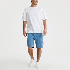 กางเกงยีนส์ขาสั้นผู้ชายคุณภาพดีสำหรับฤดูร้อน เป็นมิตรกับสิ่งแวดล้อม ระบายอากาศได้ดี ทรงหลวม น้ำหนักเบา สวมใส่สบาย มีกระเป๋าหน้าและหลัง - Product Image 3