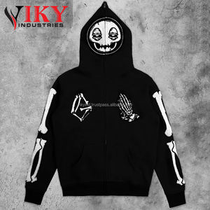 Sweat à capuche zippé avec impression bouffante personnalisée 100% coton Street Oversize Sweat à capuche zippé BY VIKY INDUSTRIES - Product Image 2