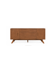 <b>Midcentury</b> Modern Solid Wood Living Room Cabinet with Flat Panel Doors and Storage Features Luxury House - Product Image 1