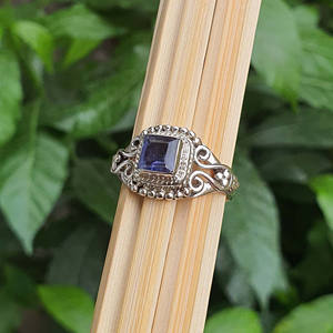 Nouveau Designer Square Iolite Gemstone Original 925 Sterling Silver Designer Boho Vintage Anneaux Vérifié En Gros Bijoux Fourniture - Product Image 3