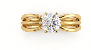 Anillo de Compromiso de Diamantes de Corte Brillante Redondo para Mujer, Estilo Clásico, Diamantes Cultivados en Laboratorio - Product Image 4