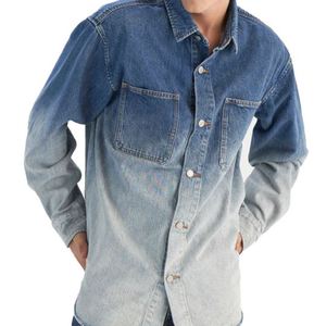 Camisas de Mezclilla para Hombre LUXE ATTIRE INDUSTRY, Casuales, de Algodón, Lavado Ácido, a Cuadros, Ecológicas, Cómodas, de Corte Relajado, Moda Moderna - Product Image 3