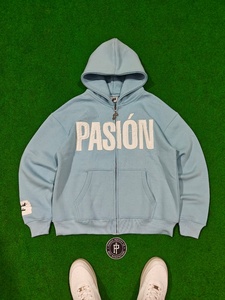 Custom Heavyweight Oversized Drop Shoulder 100% Cotton Applique <b>Stitch</b> Distressed Embroidery <b>Hoodie</b> - Product Image 3