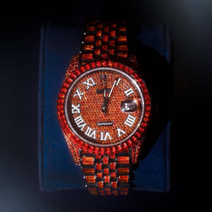Reloj de Diamantes de Lujo para Hombre, Rojo, con Incrustaciones de Diamantes, Estilo HipHop, a Precio Bajo - Product Image 1