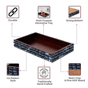 Designer Bone Inlay Decorative Tray Luxury Tabletop Organizer and Serving Tray - Product Image 3