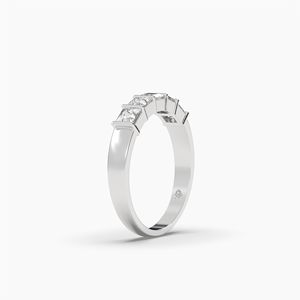 Bijoux fins en gros, argent sterling 925 plaqué or, 5 pierres, taille princesse, moissanite, sertissage classique en barre, pour femmes, anniversaire - Product Image 2