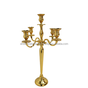 Candélabre haut en aluminium plaqué cuivre chaud et attrayant avec 7 bras de bougie décor de sol et de pièce maîtresse de mariage candélabres faits à la main - Product Image 3