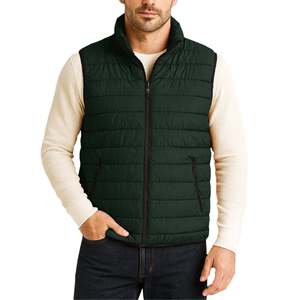 Gilet matelassé léger sans manches pour homme, alternative au duvet, chaud pour l'hiver, coupe-vent à col montant pour l'extérieur - Product Image 5