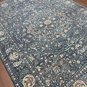 Hand Knotted Wool 8x10 Traditional Persian Medallion Design <b>Green</b> <b>And</b> <b>Grey</b> Area <b>Rug</b> - Product Image 6