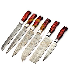 Premium Handmade Damascus Kitchen <b>Knife</b> <b>Set</b> Professional Chef <b>Knives</b> With Luxury Wood Handle OEM Custom - Product Image 1