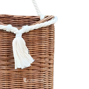 Handmade <b>Wicker</b> Storage <b>Basket</b> Rope <b>Handle</b> Hanging Design for Home Decor Laundry (Wholesale)-Viettimecraft Brand Hanoi Origin - Product Image 2