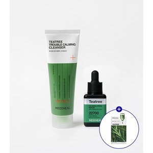 Set per la cura della pelle con 2 tipi di prodotti dell'albero del tè (siero e detergente) più 1 confezione di maschera in fogli inclusa - Product Image 1