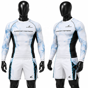 Men's MMA <b>Compression</b> <b>Shirts</b> Tops Fight Kit Sublimation Printed Spandex/Polyester Seamless Quick Dry Stretch Slim Athletic Wear - Product Image 6