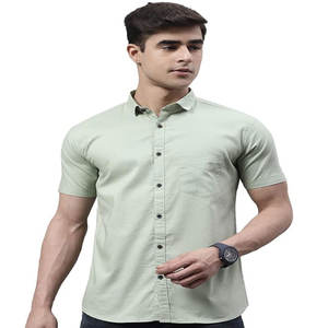 Men's High Quality Customizable LOGO Cotton <b>Linen</b> <b>Shirt</b> Loose Fitting Anti-Wrinkle Breathable Anti-Pilling <b>Short</b> <b>Sleeved</b> Beach - Product Image 1