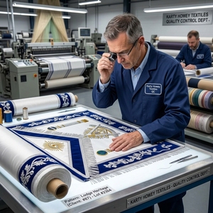 Tablier maçonnique fait main pour ancien maître maçon, en velours bleu roi, broderie en fils d'argent, avec franges, pour la loge bleue et les insignes maçonniques - Product Image 3
