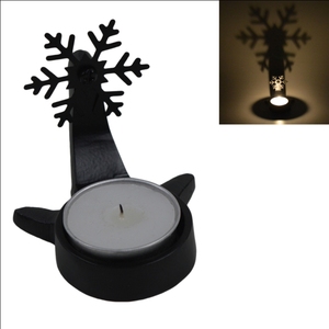 Portavelas Brillante con Diseño de Metal y Acabado en Lámina, para Decoración del Hogar y Mesa Navideña - Product Image 4